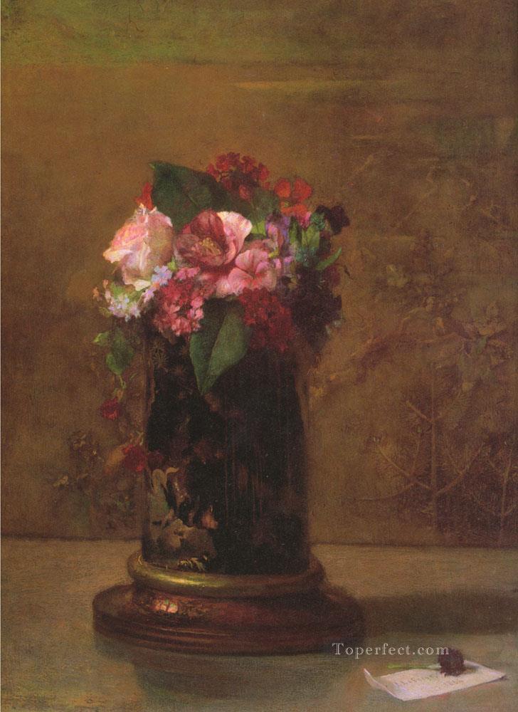 Flowers in JapaneseVase John LaFarge Oil Paintings